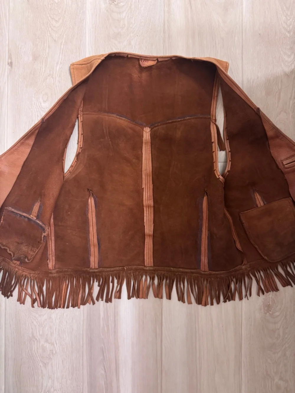 VTG Jimbo Handmade Genuine Leather Fringe Vest - Western Boho Cowgirl Festival - Picture 4 of 6